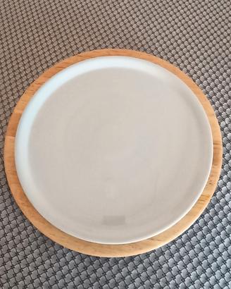 Piatto di Ceramica in Legno e Ceramica