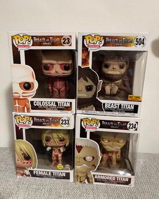 Lotto funko pop attack on titan
