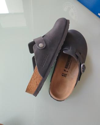 Birkenstock boston pelle nera nuive