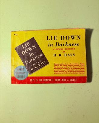 Libro d'epoca WWII - "Lie Down in Darkness" - 1944