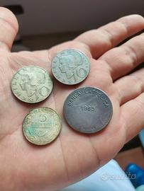 Lotto 4 monete argento 