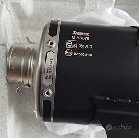 Scarico Akrapovic NERO Nuovo + Pedane CNC Italjet 