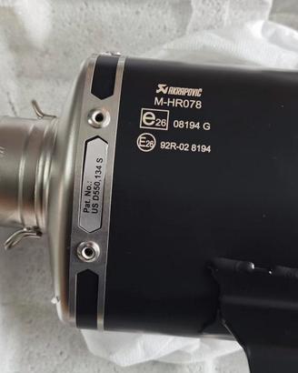 Scarico Akrapovic NERO Nuovo + Pedane CNC Italjet 