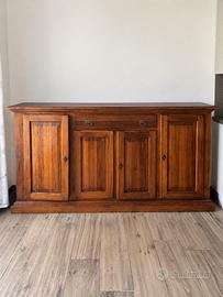 Credenza in legno massello tinto noce