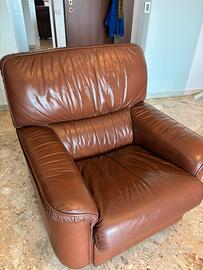 Poltrona in pelle 90cm larga