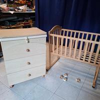 lettino/culla e fasciatoio/bagnetto