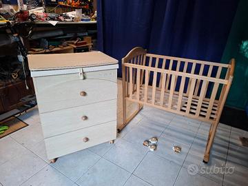 lettino/culla e fasciatoio/bagnetto