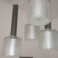 Lampadario a cascata 1970 vetro metallo