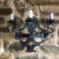 Lampadario applique  ferro battuto antico
