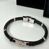 Bracciale uomo con ancora in acciaio e cordoncino