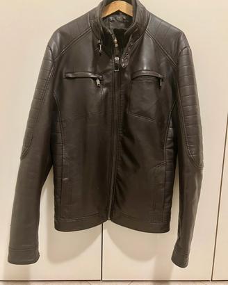 Giubbotto pelle Bata taglia XL/L marrone scuro