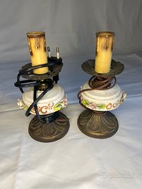 Coppia Lampade da Tavolo Vintage Stile Lume