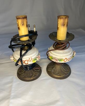 Coppia Lampade da Tavolo Vintage Stile Lume