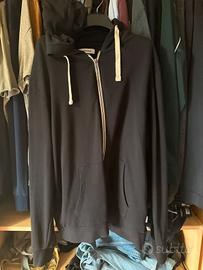 Felpa Jack & Jones nera con zip e cappuccio - L