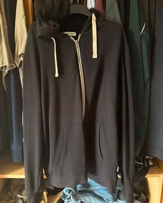 Felpa Jack & Jones nera con zip e cappuccio - L