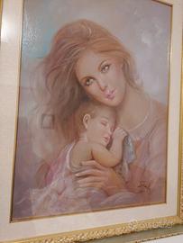 RIBASSO Quadro maternità olio su tela 