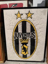 Quadro juventus in lana fatto a mano