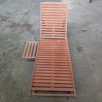 sdraio legno con ruote, schienale reclinabile 