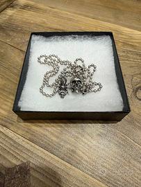 Collana in argento con teschio Alexander McQueen