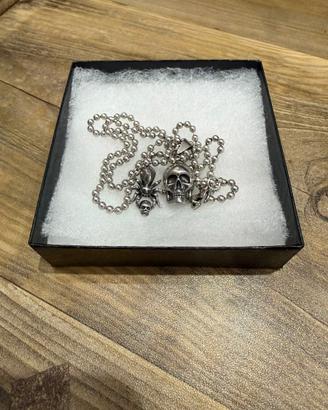 Collana in argento con teschio Alexander McQueen