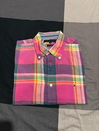 Camicia Tommy Hilfiger Uomo Sfumature Rosa e Viola