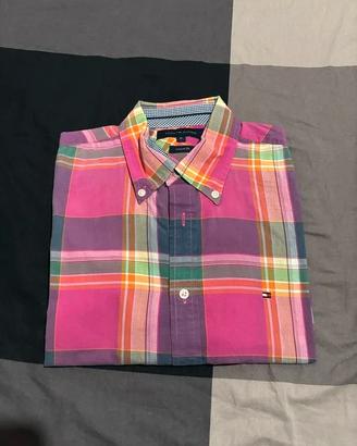 Camicia Tommy Hilfiger Uomo Sfumature Rosa e Viola