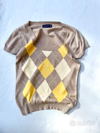 Sotto giacca donna Zara, Argyle beige, giallo ecru