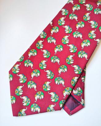 Cravatta Ferragamo con elefantini 100% seta