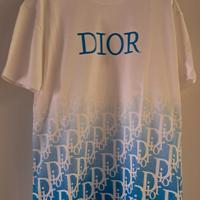 T-Shirt Unisex Taglia M Bianca Blu Dior
