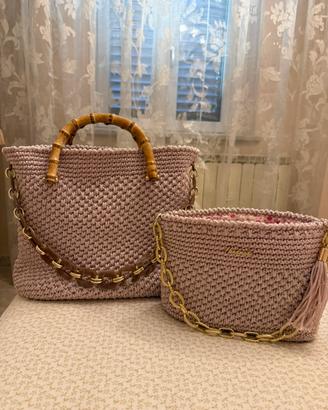Borsa donna rosa con tracolla