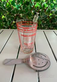 Set Amaretto di Saronno bicchiere+strainer+stirrer