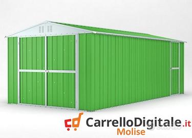 Box garage auto in Acciaio 327x611cm verde chiaro