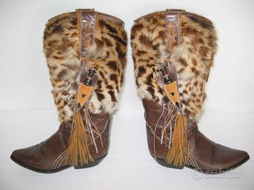 STIVALI CAMPEROS N.37 IN CUOIO - VINTAGE ANNI '70