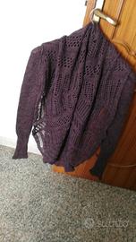 Maglione a giacchetta vinaccio