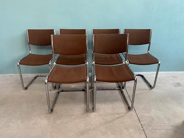 Gruppo di 6 sedie tipo Cesca modernariato vintage