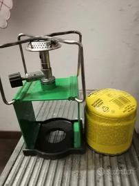 fornello campeggio +bonboletta gas e cestino x fun