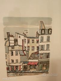 Litografia "Parigi" di Orfeo Tamburi