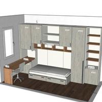 Camera Letto Singolo con Armadio a Ponte