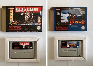 Lotto 8 Giochi SNES (con scatola e vassoio)