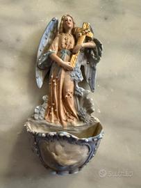 acquasantiera statuetta in ceramica d'epoca 