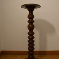 Porta vaso lampada scultura legno