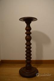 Porta vaso lampada scultura legno