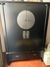 Shanghaï - Armadio a 2 ante e 2 cassetti nero