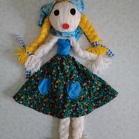 Bambola Contadina fatta in lana negli anni 70 