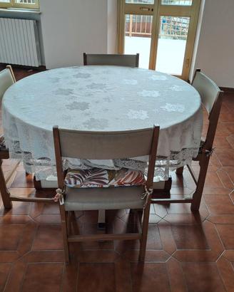 TAVOLO ROTONDO ALLUNGABILE Grande + 6 Sedie