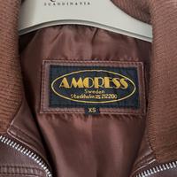 Giacca in pelle Amoress, vera pelle, marrone, otti