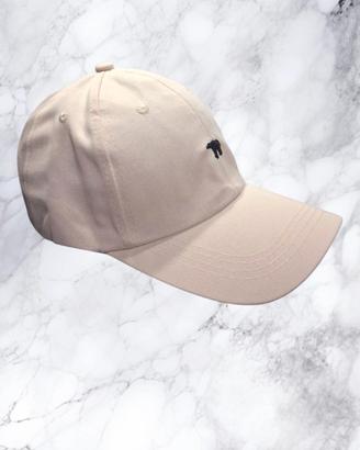 Cappellino Beige Unisex Ricamo Orso Nuovo