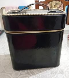 Borsa trucco in vernice nera per viaggi 