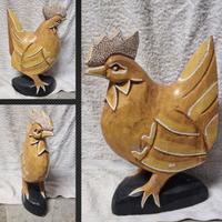 gallina in legno fatta a mano,si spedizione 