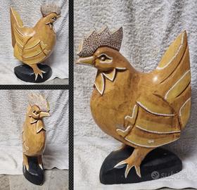 gallina in legno fatta a mano,si spedizione 